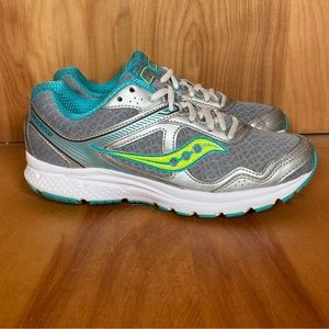 Womens 7.5 Saucony Cohesion 10 Athletic Shoes Grey Blue SEF1576